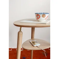 Scandinavian Side Table with USB Hub - 18