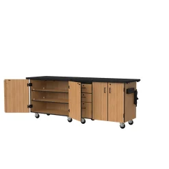 Science Cabinets Mobile Lab Carts w/ Drawers and Storage - 28"W x 96"D