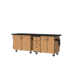Science Cabinets Mobile Lab Carts w/ Drawers and Storage - 28"W x 96"D