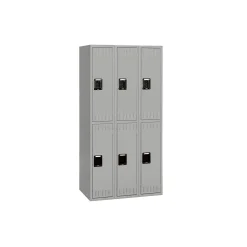 Set of Three Double Tier Steel Lockers