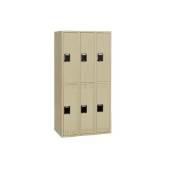 Set of Three Double Tier Steel Lockers
