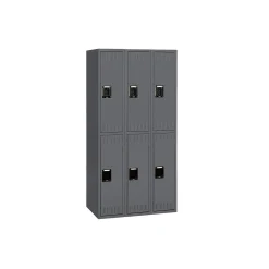 Set of Three Double Tier Steel Lockers
