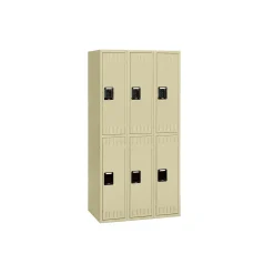 Set of Three Double Tier Steel Lockers