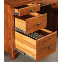 Shaker Home Office Solid Wood Double Pedestal Desk - 57.75