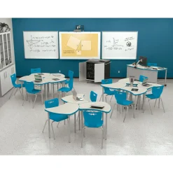 Shapes Height Adjustable Desk with Colored Edge Banding - 30