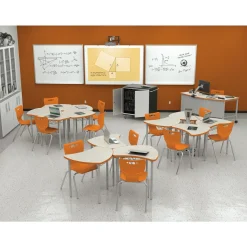 Shapes Height Adjustable Desk with Colored Edge Banding - 30