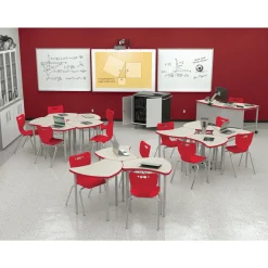 Shapes Height Adjustable Desk with Colored Edge Banding - 30
