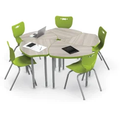 Shapes Height Adjustable Desk with Colored Edge Banding - 30