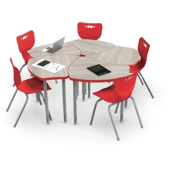 Shapes Height Adjustable Desk with Colored Edge Banding - 30