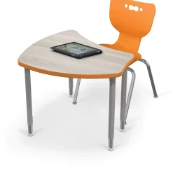 Shapes Height Adjustable Desk with Colored Edge Banding - 30