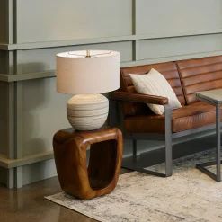Signature Accents Ceramic Striped Accent Lamp - 17