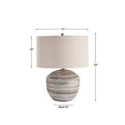 Signature Accents Ceramic Striped Accent Lamp - 17