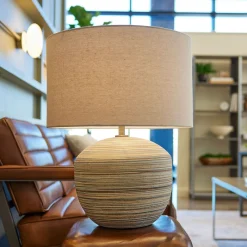 Signature Accents Ceramic Striped Accent Lamp - 17