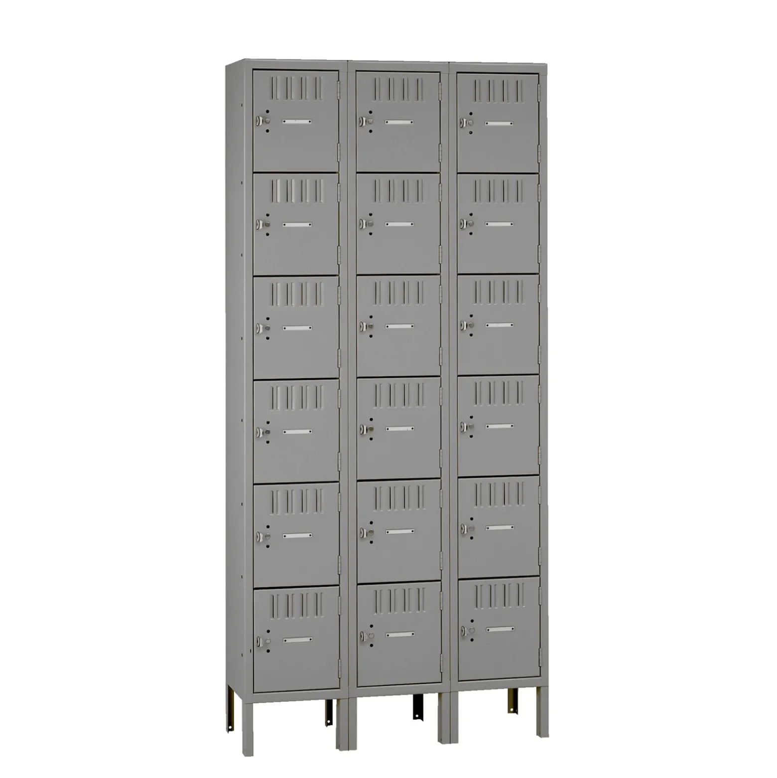 Six Tier Box Lockers 3 Wide With Legs