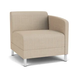 Social Left Arm Guest Chair in Premium Upholstery