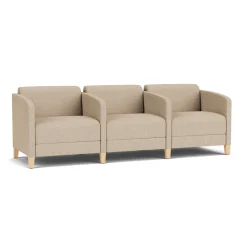 Social Three Seater with Center Arms in Premium Upholstery