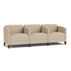 Social Three Seater with Center Arms in Premium Upholstery