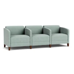 Social Three Seater with Center Arms in Premium Upholstery