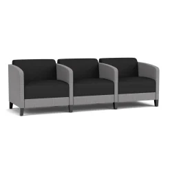 Social Three Seater with Center Arms in Premium Upholstery