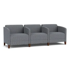 Social Three Seater with Center Arms in Premium Upholstery