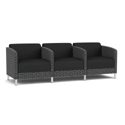 Social Three Seater with Center Arms in Premium Upholstery