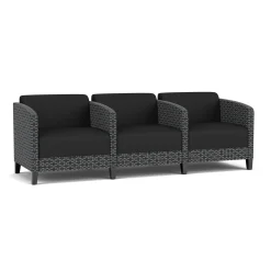 Social Three Seater with Center Arms in Premium Upholstery