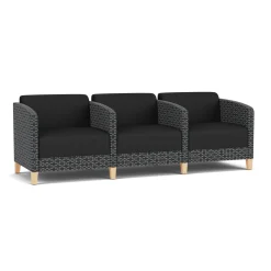 Social Three Seater with Center Arms in Premium Upholstery