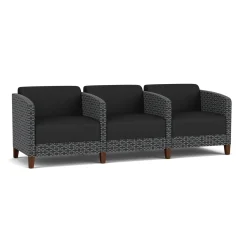 Social Three Seater with Center Arms in Premium Upholstery