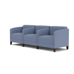 Social Three Seater with Center Arms in Premium Upholstery