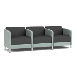 Social Three Seater with Center Arms in Premium Upholstery