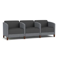 Social Three Seater with Center Arms in Premium Upholstery