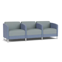 Social Three Seater with Center Arms in Premium Upholstery