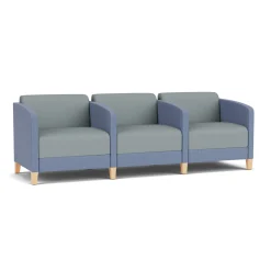 Social Three Seater with Center Arms in Premium Upholstery