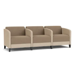 Social Three Seater with Center Arms in Premium Upholstery