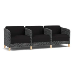 Social Three Seater with Center Arms in Premium Upholstery
