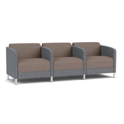 Social Three Seater with Center Arms in Premium Upholstery