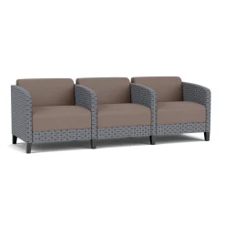 Social Three Seater with Center Arms in Premium Upholstery