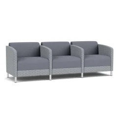 Social Three Seater with Center Arms in Premium Upholstery