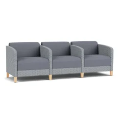 Social Three Seater with Center Arms in Premium Upholstery