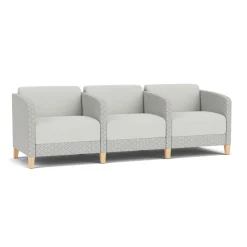 Social Three Seater with Center Arms in Premium Upholstery