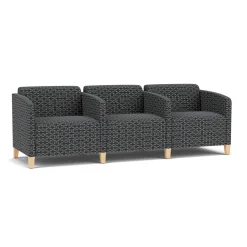 Social Three Seater with Center Arms in Premium Upholstery