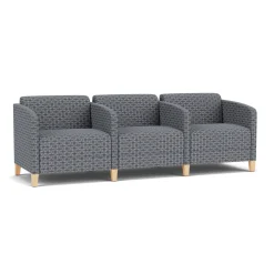 Social Three Seater with Center Arms in Premium Upholstery