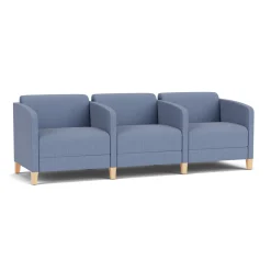 Social Three Seater with Center Arms in Premium Upholstery