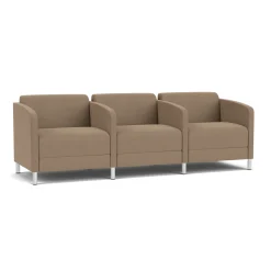 Social Three Seater with Center Arms in Standard Upholstery