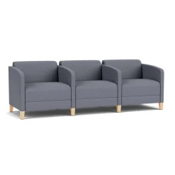 Social Three Seater with Center Arms in Standard Upholstery