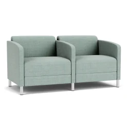 Social Two Seater with Center Arm in Premium Upholstery