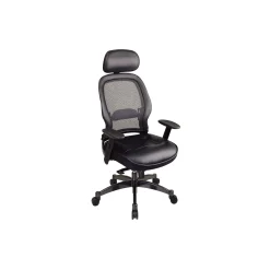 Space 27 Series Mesh Back Space Office Chair with Leather Seat and Headrest