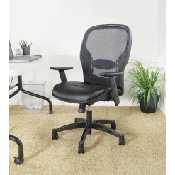 Space Bonded Leather Seat Mesh Back Task Chair