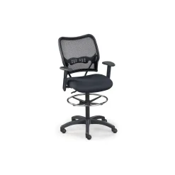 Space Dark Mesh Swivel Stool with Arms