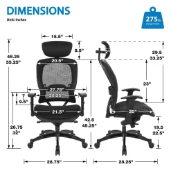 Space Mesh Office Chair with Headrest